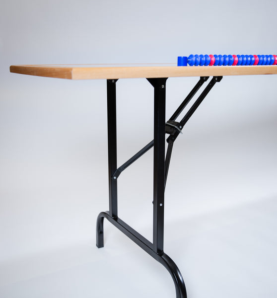 Table POK avec pieds, rouge et bleu